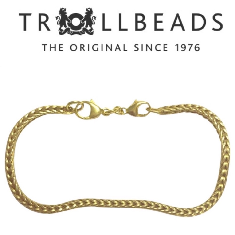 Authentic Trollbeads 14K Gold Bracelet With Lock